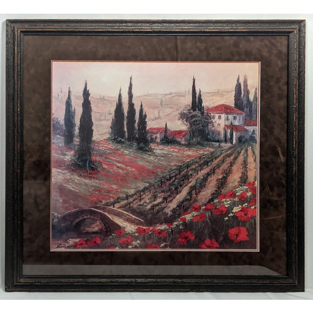 Traditional Late 20th Century Signed Fronckowiak "Poppies of Toscano I & II" Framed Fine Art Print Pair For Sale - Image 3 of 18