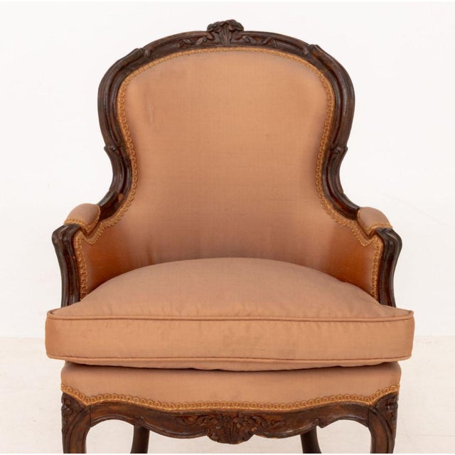 Louis XV Silk Upholstered Child's Bergere For Sale - Image 4 of 11