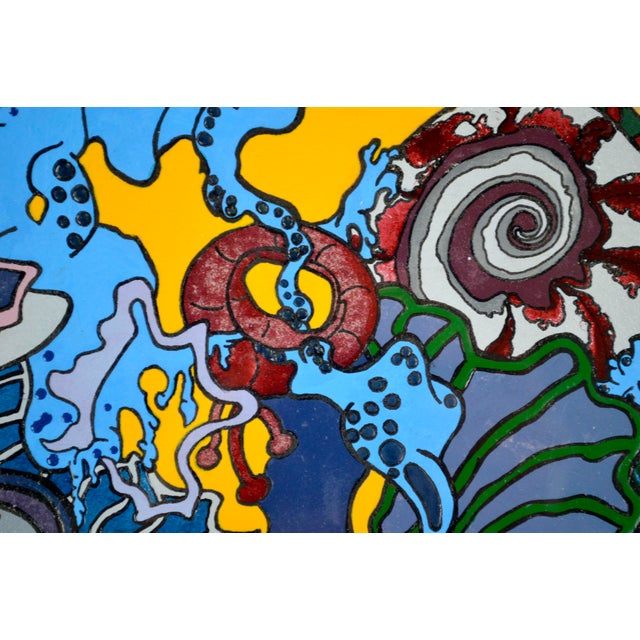 Blue Contemporary Circular Figurative Abstract by NanC Meinhardt For Sale - Image 8 of 10