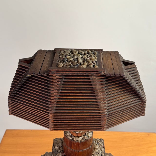 Mid 20th Century Whimsical Tramp Art Desk or Table Lamp For Sale - Image 12 of 13