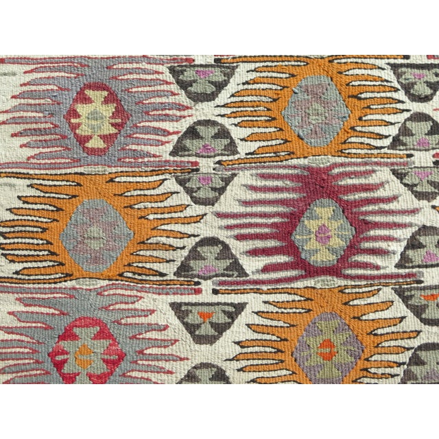 70s Turkish Handmade Rug Boho Area Kilim Rugs For Sale - Image 10 of 11