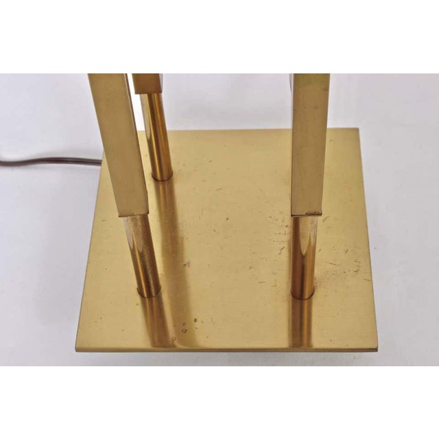 Tall Tommi Parzinger Style Stiffel "Columns" Brass Table Lamp For Sale - Image 11 of 13