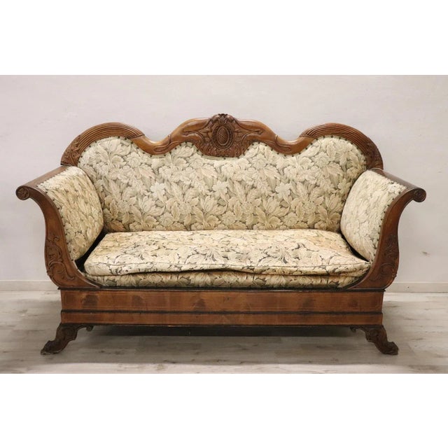 19th Century Carved Walnut Sofa For Sale - Image 10 of 12