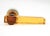 Mid Century style European made passage door lever set made of a smoky green glass knob and an orange Lucite lever. The...