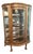 Antique Oak Curved-Glass China Cabinet For Sale