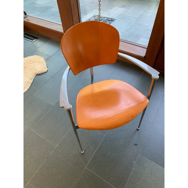 Modern 1980s Mid-Century Modern-Style Three-Legged Chair For Sale - Image 3 of 6
