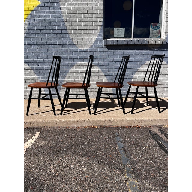 Set of 4 Fanett Dining Chairs in the Style of Ilmari Tapiovaara, Circa 1960 For Sale In Denver - Image 6 of 13