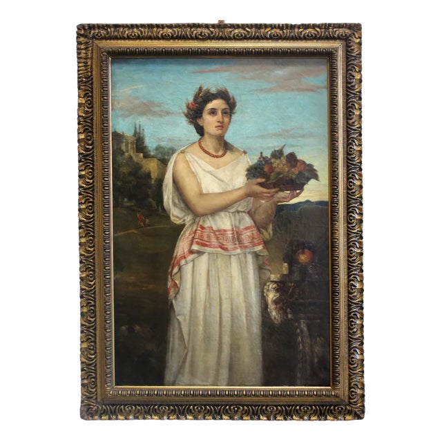 Portrait of Woman, 1800s, Oil on Canvas, Framed For Sale