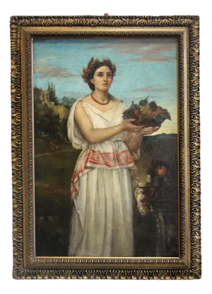 Portrait of Woman, 1800s, Oil on Canvas, Framed