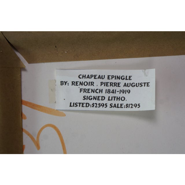 Mid 20th Century Pierre-Auguste Renoir Le Chapeau Épinglé Pinning the Hat Lithograph Reproduction For Sale - Image 11 of 11