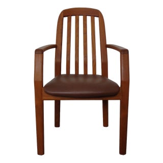 Danish Teak and Leather Armchair from Dyrlund, Denmark, 1970s For Sale