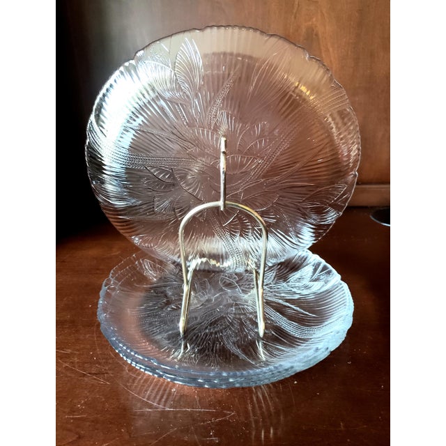 Transparent Vintage Arcoroc France Glass Dinner Plates - 4 Pieces For Sale - Image 8 of 8