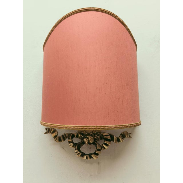 1950s Fabric Fan with Cast Bow Decoration, 1950s For Sale - Image 5 of 8