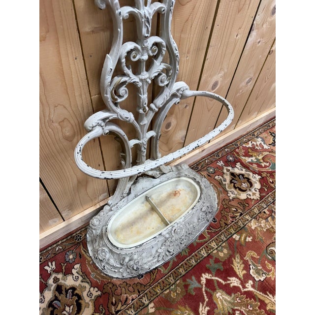 Metal Art Nouveau Cast Iron Coat Rack with Drip Tray, 1890s For Sale - Image 7 of 8