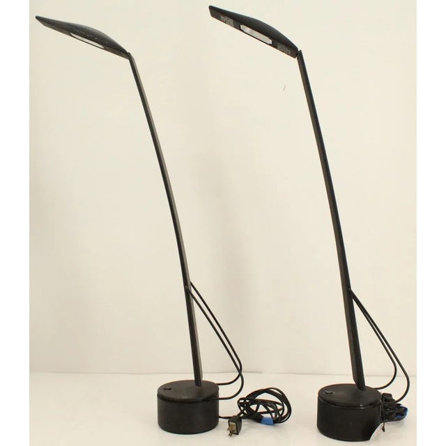 1980's "Dove" task lamps designed by Mario Barbaglia and Marco Colombo for PAF Studios in Italy. The classic pair of lamps...