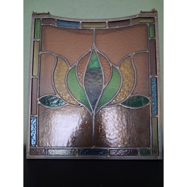 Antique Art Nouveau Glass in Lead, 1890s For Sale - Image 6 of 9