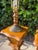 Wood Vintage Matching Wood Table Lamps With Amber Glass Night Lights - a Pair For Sale - Image 7 of 12