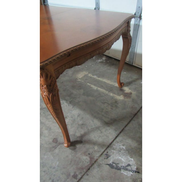French 1940s French Dining Room Table Walnut Vintage Carved For Sale - Image 3 of 9