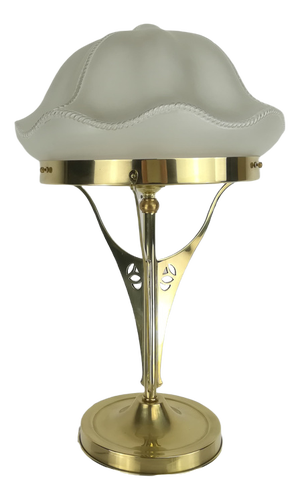 Viennese Table Lamp with Glass Shade, 1930s