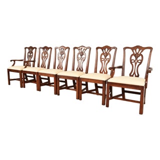 Henredon Georgian Carved Mahogany Dining Chairs, Set of Six For Sale
