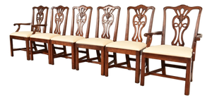Henredon Georgian Carved Mahogany Dining Chairs, Set of Six