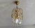 Glass 1970s French Style Hand-Painted Soft Green Crystal Waterfall Brass Chandelier For Sale - Image 7 of 9