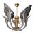 Vintage Black Murano Glass Vintage Chandelier, Lily Floral 1980s 5-Light Flush Mount For Sale