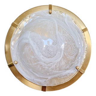 Large Brass and Murano Glass Ceiling Light from Hillebrand Lightning, 1970s For Sale