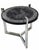 Etched Slate and Chrome Magellan World Map Side/End Table, 1970’s. Measures 1.25” tall 24” diameter