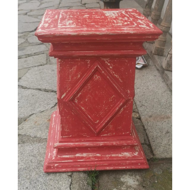 Red Antique Red Wooden Stand For Sale - Image 8 of 11