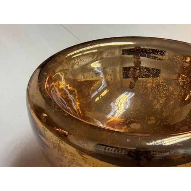 Amber Mercury Glass Decorative Bowl For Sale - Image 10 of 12