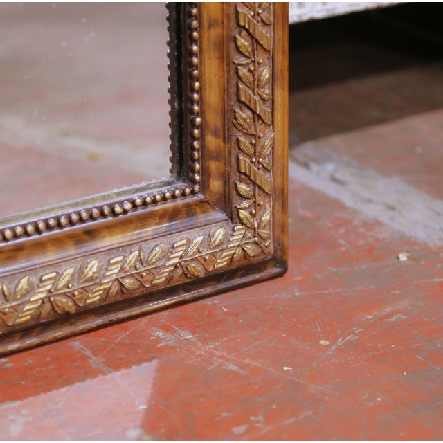 19th Century French Louis Philippe Faux Tortoiseshell Wall Mirror For Sale In Dallas - Image 6 of 7