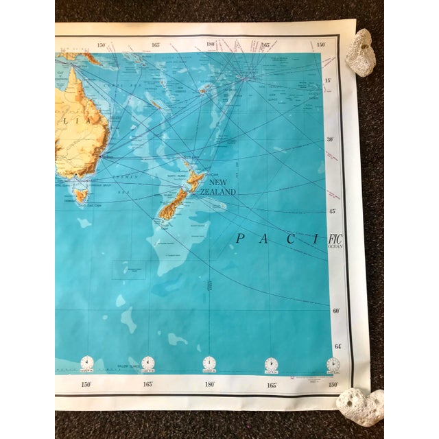 Mid-Century Modern Vintage Army Map Service Large Australia & New Zealand • Large Mid-Century Ams Wall Decor • 55" X 40" - Military Cartographic Print For Sale - Image 3 of 9