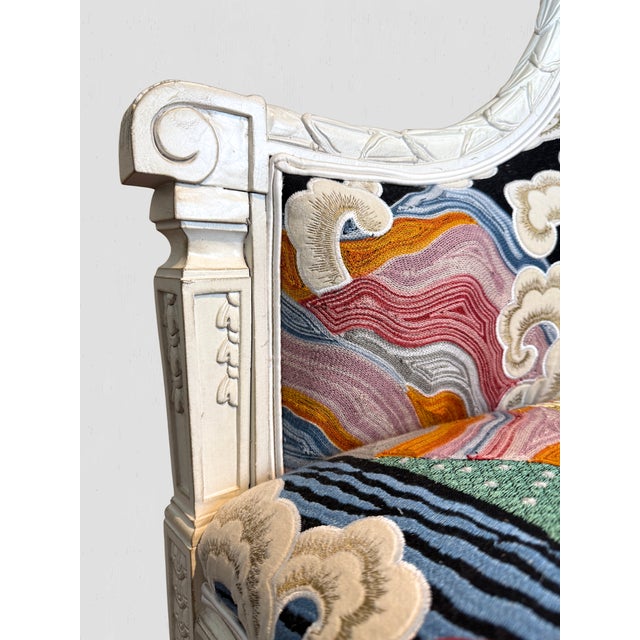 Louis XV Style Chair Vintage Newly Upholstered Crane For Sale - Image 14 of 18