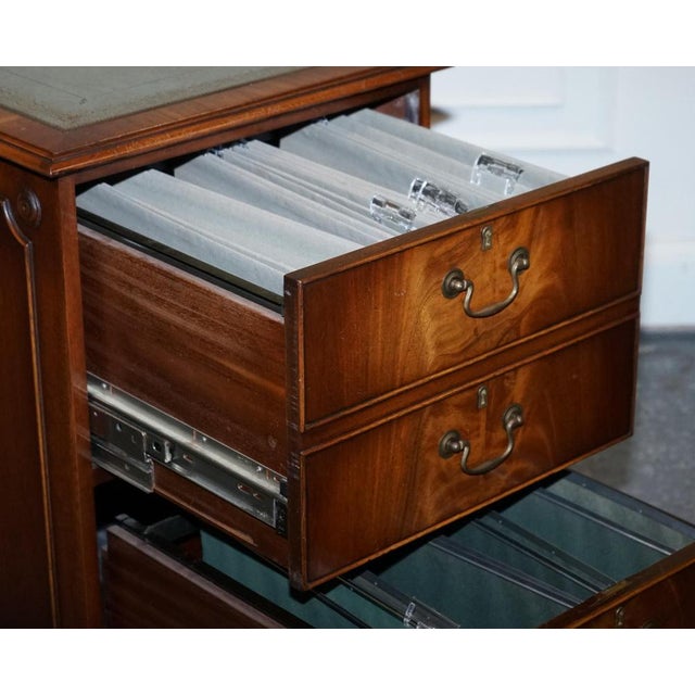 Bevan Funnell Filling Cabinet in Sage Blue Leather For Sale - Image 4 of 18