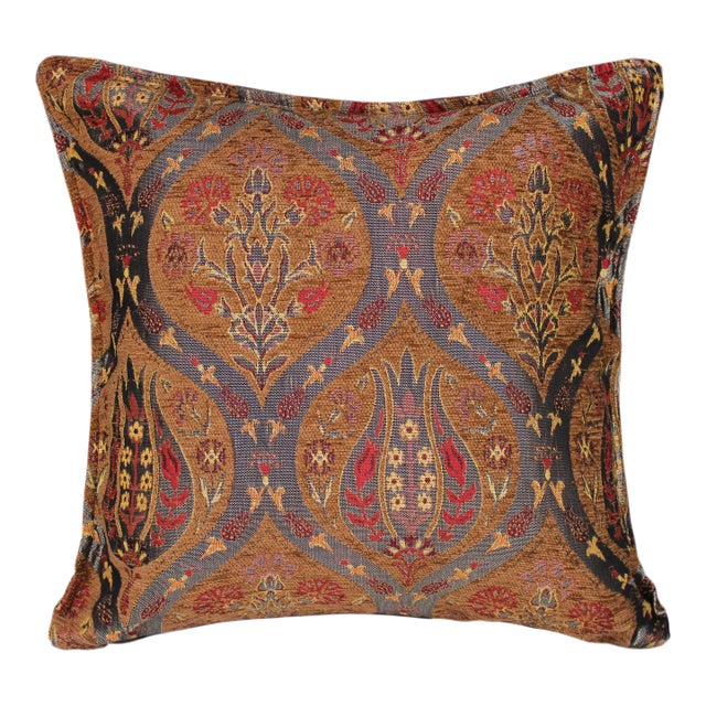Shabby Chic Ikat Tulip Pillow For Sale