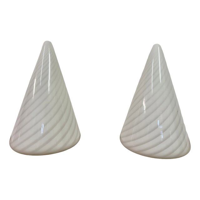 Conical Murano Table Lamps, 1970s, Set of 2 For Sale