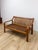 MCM Danish Modern Cognac Color Two Seat Couch Curved Bench Sculptural Seating For Sale - Image 4 of 14