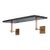 Billy Black/Aged Brass Wall Shelf with Leather, 36" Wide For Sale