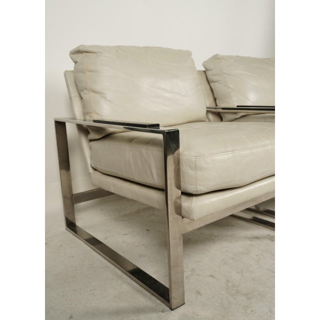Vanguard Furniture Late 20th Century Pair of Modernist Michael Weiss Collection Leather & Chrome Armchairs by Vanguard Furniture For Sale - Image 4 of 9