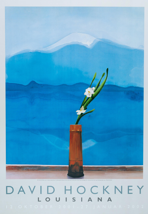 Mont Fuji and Flowers Poster after David Hockney