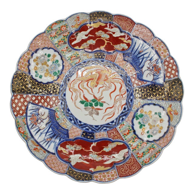 Circa 1870 Japanese Large Scalloped Imari Charger For Sale