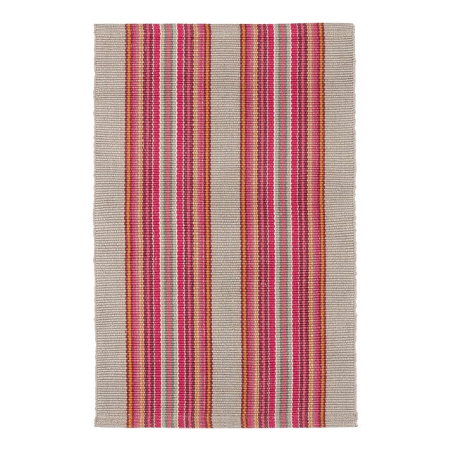 Dash & Albert by Annie Selke Road Runner Pink Indoor/Outdoor Rug, 2'6