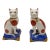 Pair of Rare Ceramic Small Cat Figurines For Sale