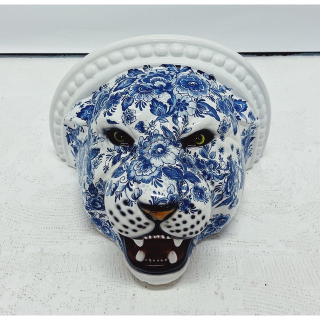 Not Yet Made - Made To Order Blue Delft Leopard Wall Shelf from Ceramiche Boxer For Sale - Image 5 of 10