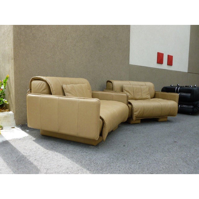 Pair of De Sede of Switzerland "1986" Oversized Modern Leather Chairs | Chairish