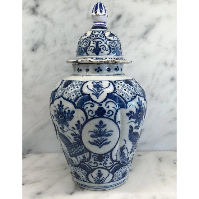 Delft Blue and White Vase With Top For Sale - Image 12 of 12