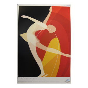 2006 Original Vintage Torino Winter Olympics Poster, Figure Skating