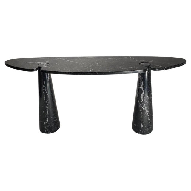 Vintage Italian Console Table in Black Marquina Marble by Angelo Mangiarotti, 1970s For Sale - Image 13 of 13
