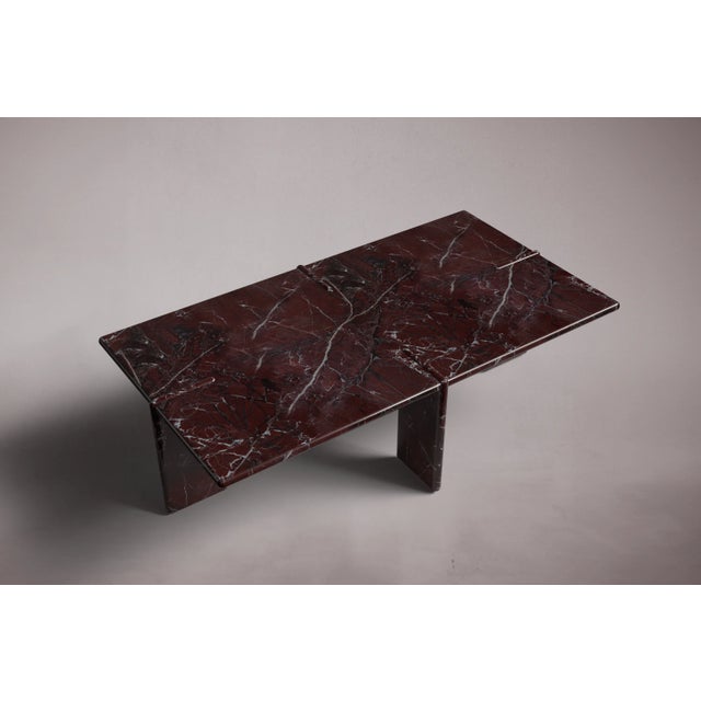 Luna Rectangular Elazig Cherry Marble Coffee Table 55" For Sale - Image 4 of 5